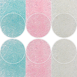 (52) Непрозрачная лаванда Пузырьковые бусы, DIY 3 D украшения искусства ногтя бисера мини стекла, крошечные шарики ногтей икрой, разноцветные, 0.4~3 мм, 3 цветов, 40 г / цвет, 120 г / коробка