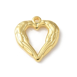 Настоящее золото 18K 304 подвески из нержавеющей стали, ионное покрытие (ip), сердце, реальный 18 k позолоченный, 22x20.5x3.5 мм, отверстие : 2 мм