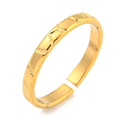 Настоящее золото 18K Ионное покрытие (IP) 304 Открытые манжетные кольца из нержавеющей стали для унисекс, реальный 18 k позолоченный, 3 мм