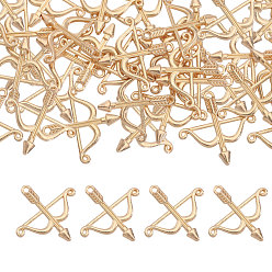 Light Gold 100 шт. Подвески из сплава в тибетском стиле, стрелка, золотой свет, 25x25 мм