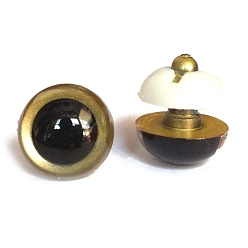 (932FM) Темно-синий аква-матовый с подкладкой Abs пластиковые глаза куклы, Чучела игрушечных глаз, безопасные глаза, с распоркой, полукруглый, темно-золотистые, 18 мм