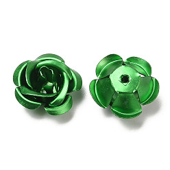 Sea Green Aluminum Beads, Oxidation, Rose, Sea Green, 15x15x9mm, Hole: 1.4mm