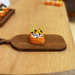 Золотистый Миниатюрные украшения из смолы, аксессуары для домашнего кукольного домика с микро-ландшафтом, притворяясь опорными украшениями, питание, золотые, 13x11 мм