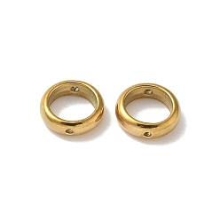 Настоящее золото 18K 304 известность бусины из нержавеющей стали, ионное покрытие (ip), кольцо, реальный 18 k позолоченный, 8.5x2.5 мм, отверстие : 0.8 мм, внутренний диаметр: 6 мм