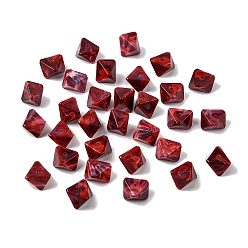 Темно-Красный Непрозрачные акриловые бусины, имитация драгоценных камней, самородки, два тона, граненые, темно-красный, 11.5x19.5x21.5 мм, отверстие : 1.8 мм, 179 шт / 500 г