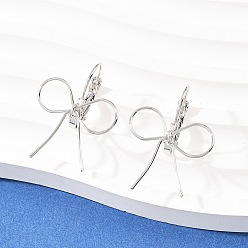 Платина Серьги-гвоздики с застежкой-бабочкой из латуни, без никеля , платина, 31x21 мм