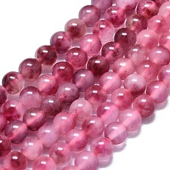 Средний Фиолетово-красный Натуральный Malaysia нефритовые бусы пряди, окрашенная и подогревом, круглые, средне фиолетовый красный, 4~4.5 мм, отверстие : 0.8 мм, около 85~88 шт / нитка, 14.57~14.96 дюйм (37~38 см)