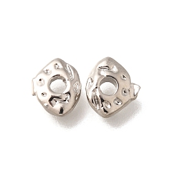 Платинированный Латунные бусины, без кадмия, без никеля и без свинца, нерегулярный, Реальная платина, 5x6.5x1.5 мм, отверстие : 1.6 мм