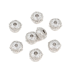 Platine Perles en laiton shegrace, rondelle avec étoile, sans cadmium et sans plomb et sans nickel, plaqué longue durée, platine, 9x5mm, Trou: 2mm