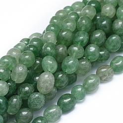 Quartz Fraise Brins de perles de quartz vert naturel, tambour, 11~13x10~11mm, Trou: 1mm, Environ 32 pcs/chapelet, 15.55 pouce (39.5 cm)