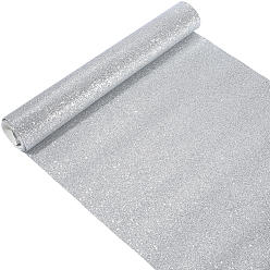 Серебро Блестящая ткань из ПВХ-кожи, для пошива обуви сумки лоскутное diy craft аппликации, серебряные, 1370x300x0.5 мм