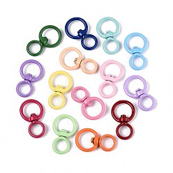 (52) Непрозрачная лаванда Шарнирные застежки из сплава, окрашенного распылением, поворотный карабин-лобстер, разноцветные, 32x19x6.5 мм