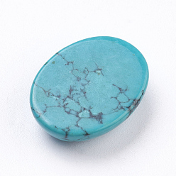 Turquoise Natural Howlite Cabochons, Oval, Dyed, Turquoise, 20x15.5x6mm