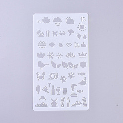 Clear Plastic Reusable Drawing Painting Stencils Templates, for Painting on Scrapbook Wall Fabric Floor Furniture, Clear, 180x102x0.2mm