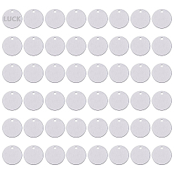 Platinum 50Pcs Aluminum Pendants, Blank Tags, Flat Round, Platinum, 30x1mm, Hole: 3mm