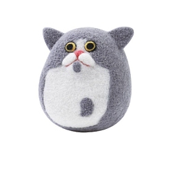 Серый Комплект для валяния с инструкциями, 4 иглы для валяния шт., шерсть, 1 пена для валяния из ПК, наборы для валяния кошек и собак для начинающих, серые, 135x90x55 мм