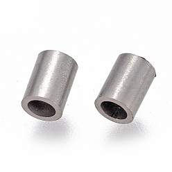 Stainless Steel Color 304 Stainless Steel Tube Beads, Stainless Steel Color, 4x3mm, Hole: 2mm