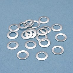 Серебро 201 нержавеющей стали связывающий кольца, пончик, серебряные, 11x0.8~1 мм, внутренний диаметр: 6.8~7 мм