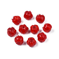 (123L) Белый крем непрозрачный блеск Бусины лэмпворк , цветок, огнеупорный кирпич, 10~11x11.5~12.5 мм, отверстие : 1.2 мм