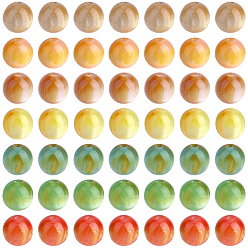 Mixed Color 140Pcs 7 Colors Transparent Resin Beads, Round, Two Tone, with Glitter Powder, Mixed Color, 8mm, Hole: 1.8mm, 20pcs/color