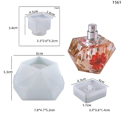 Белый Флакон для духов своими руками, пищевая силиконовая форма, формы для литья смолы, для уф-смолы, изготовление изделий из эпоксидной смолы, белые, 80x53 мм, Кубок: 45x38x34 мм