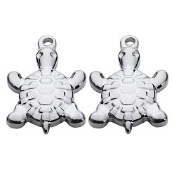 Turtle Подвески из нержавеющей стали, не тускнеющие, цвет нержавеющей стали, черепаха, 19x13 мм, 10 шт / комплект