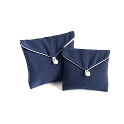 Azul de Medianoche Bolsas de almacenamiento de terciopelo rectangulares, bolsa de embalaje, azul medianoche, 9x11 cm