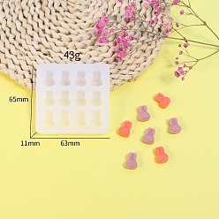 Rabbit DIY Silicone Molds, Resin Casting Molds, For UV Resin, Epoxy Resin Jewelry Making, White, Rabbit, 65x63x11mm