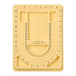 Amarillo Claro Tableros de diseño de cuentas rectangulares de plástico, tablero de diseño de collar, reunido, amarillo claro, 325x235x20 mm