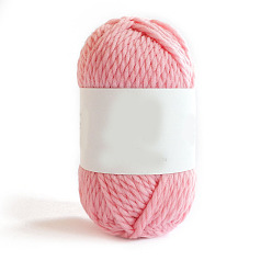 Pink Шерстяная пряжа, для ткачества, вязание крючком, розовые, 5 мм, около 54.68 ярдов (50 м) / моток