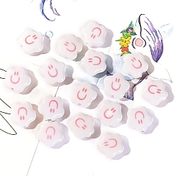 Цветок Фарфоровые бусины ручной работы, яркие глазурованные, цветок, 14x14x6 мм, отверстие : 2 мм