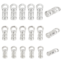 Plata 18 piezas 3 estilos 925 extremo del cordón de plata esterlina, plata, 6~7.5x3x2 mm, agujero: 1.2~1.5 mm, diámetro interior: 1~1.6 mm, 6 piezas / estilo