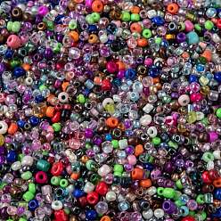 Colorful Glass Seed Beads, Mixed Shape and Mixed Size, Colorful, 2~6x2~5x2~5mm, Hole: 1mm, about 24000pcs/500g