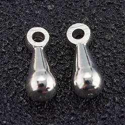 Посеребрённый Латунь прелести, падение удлинителя цепи, долговечный, слеза, 925 серебро покрытием, 7.8x3 мм, отверстие : 1 мм