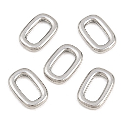 Нержавеющая Сталь Цвет 304 нержавеющей стали связывающий кольца, прямоугольные, без потускнения, цвет нержавеющей стали, 18.5x12.5x3 мм, Внутренние размеры: 12x6 mm