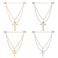 Платиновый & Золотой 4 шт. сплав подвесные цепочки броши, с 304 подвесками из нержавеющей стали, платиной и золотом, 70~78 мм