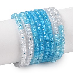 Разноцветный Прозрачный градиент цвета нити циркония, сегментированные разноцветные бусины, граненые, рондель, красочный, 3x2 мм, отверстие : 0.6 мм, о 200шт / цепи, 15.79'' (40.1 см)