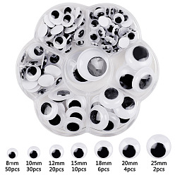 Flower Half Round Plastic Craft Wiggle Eyes Cabochons, for DIY Doll Toys Plush Animal Making, Flower, 102mm, 122pcs/box