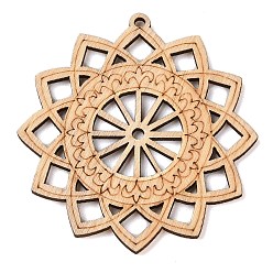 Цветок Большие подвески из полого дерева, для изготовления ювелирных изделий, цветок, 51~70x2~3 мм