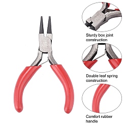Platinum 3 inch Carbon Steel Mini Pliers Round Nose Pliers, Polishing, Platinum, 75~80mm