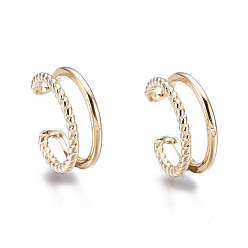 Золотой Латунь манжеты серьги, золотые, 11.2x11x6 мм, внутренний диаметр: 8.8 мм