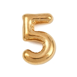 Number 304 подвески из нержавеющей стали, фигурные подвески, золотые, число 5, 20x13x5.5 мм, отверстие : 3x2 мм