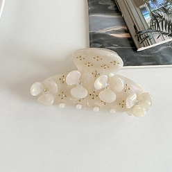 Dentelle Vieille Pinces à cheveux griffes en acétate de cellulose, fleur, vieille dentelle, 75x40mm