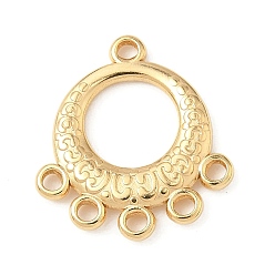 Настоящее золото 18K 304 нержавеющей стали ссылки люстра компонент, Кольцевая форма, реальный 18 k позолоченный, 21.5x20x2.5 мм, отверстия : 1.6 mm и 1.8 мм