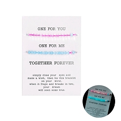 (52) Непрозрачная лаванда 2 шт. наборы браслетов из светящихся смоляных плетеных бусин ко Дню святого Валентина, регулируемые парные браслеты, светящиеся в темноте, разноцветные, 6-1/4~10-1/4 дюйм (16~26 см)