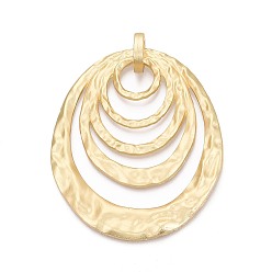 Матовый Золотой Цвет Большие сплавочные подвески, овальные амулеты, матовый золотой цвет, 87.5x73.5x4 мм, отверстие : 13.5x12.5 мм
