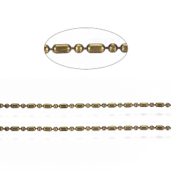 Античная Бронза Латунные шаровые цепи, граненые бисерные цепочки, долговечный, пайки, с катушкой, без кадмия, без никеля и без свинца, античная бронза, 1.8x1 mm и 1 mm, около 301.83 футов (92 м) / рулон