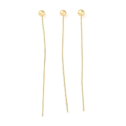 Настоящее золото 18K Контакты латунь шаровой головкой, для изготовления ювелирных изделий, реальный 18 k позолоченный, 29.5x0.4 мм, Руководитель: 1.9 mm