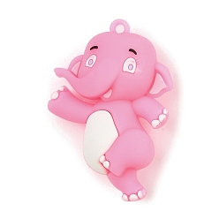 Фламинго Большие пластиковые подвески, улыбающийся слон, фламинго, 54.5x37.5x21 мм, отверстие : 3 мм