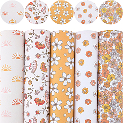 (52) Непрозрачная лаванда Искусственная кожа, прямоугольник с цветочным узором, разноцветные, 325~330x197~200x1 мм, 5 шт / комплект